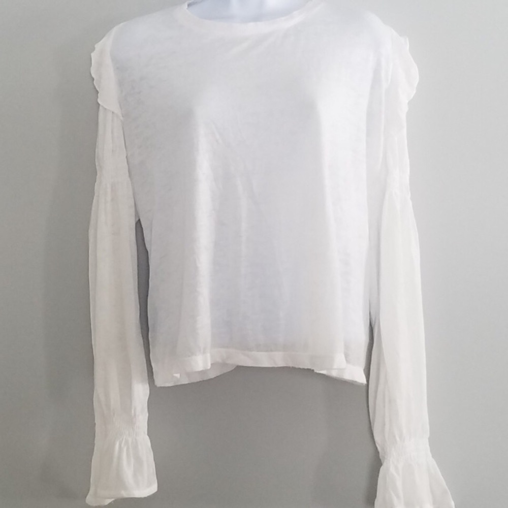 Melrose and Market Burnout Ruffle Blouse